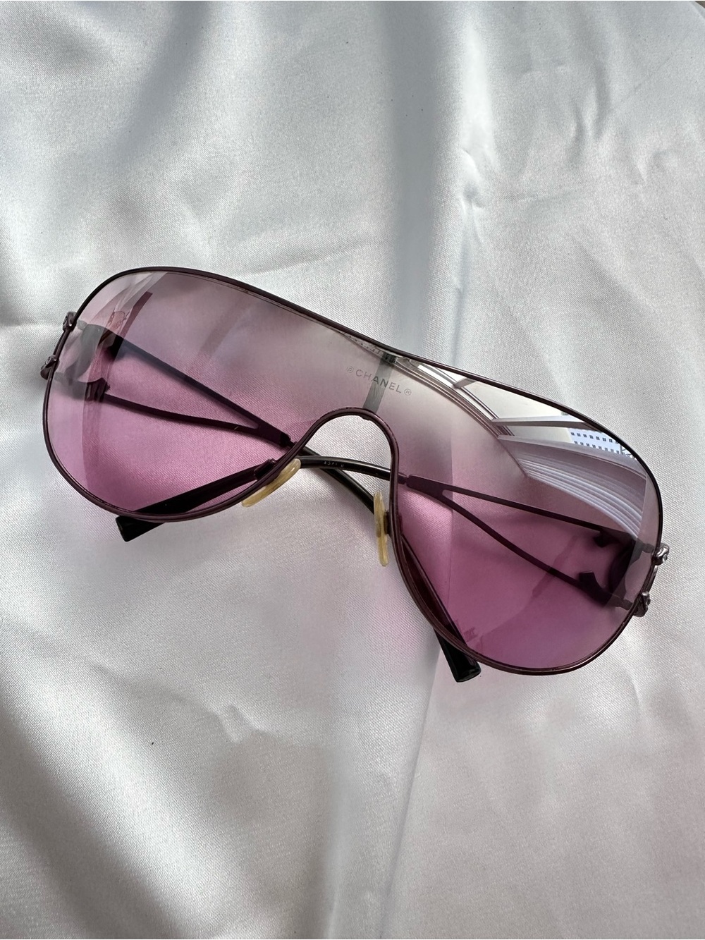 CHANEL Pink Purple Rhinestone  CC Logo Sunglasses - Picture 5 of 15